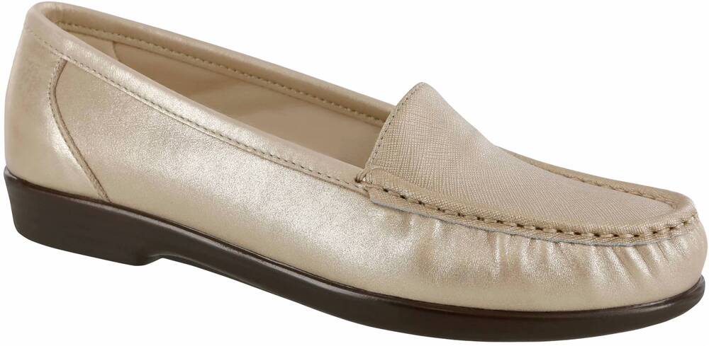 NEW SAS women's simplify loafers in lusso/metallicgold